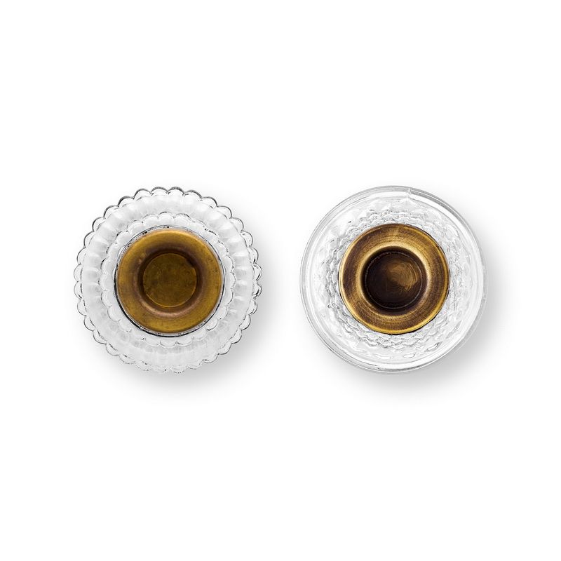 סט 2 פמוטי זכוכית Home decor שקוף h20D8.5