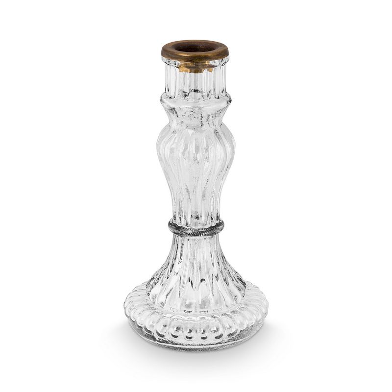סט 3 פמוטי זכוכית Home decor שקוף h12/17/20