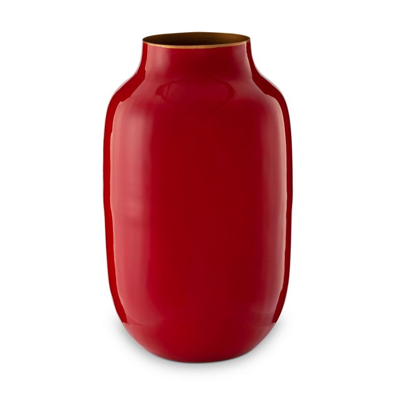 Mini iron Vase Oval Red 14cm